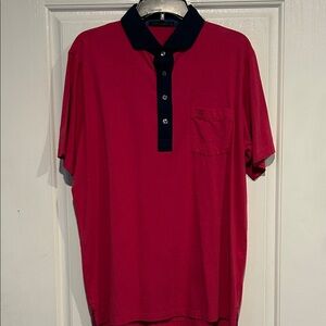 Greyson Bittersweet Pink Spirit Polo Shirt with Navy Collar